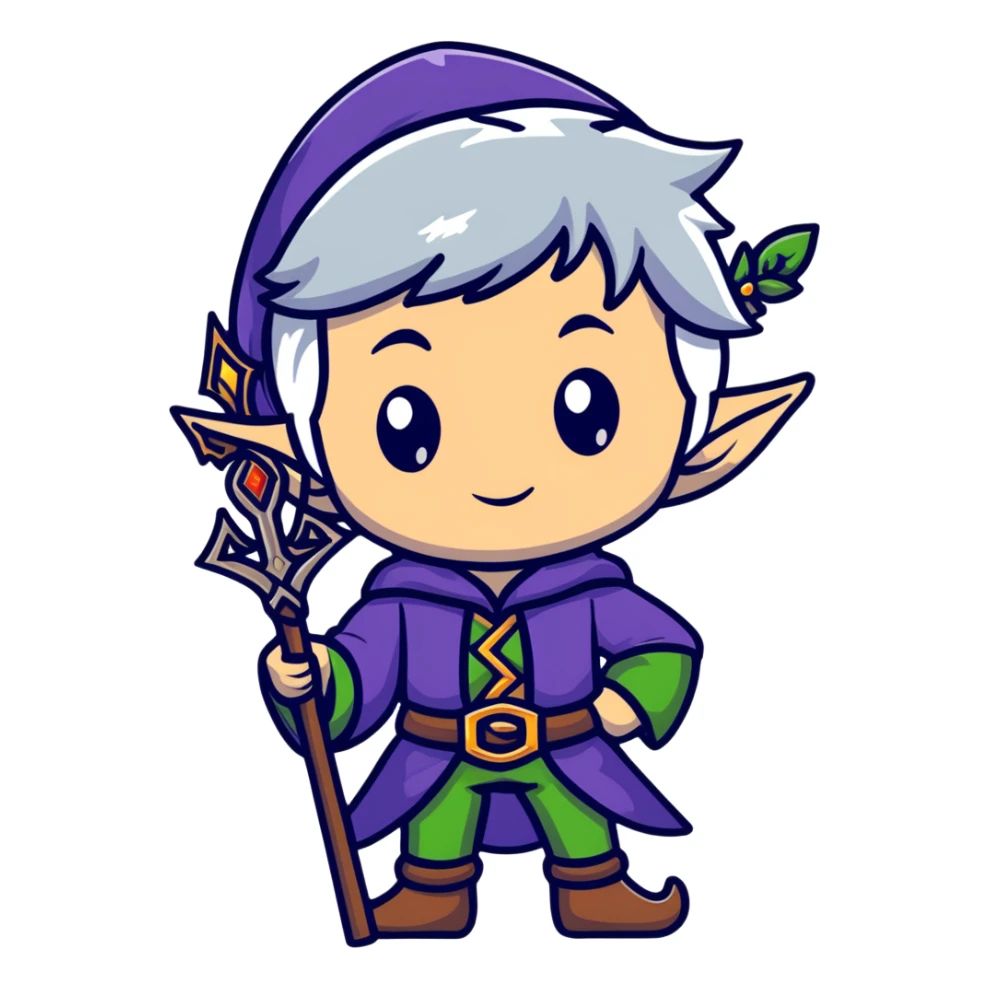Frieren the elf mage with silver hair sticker
