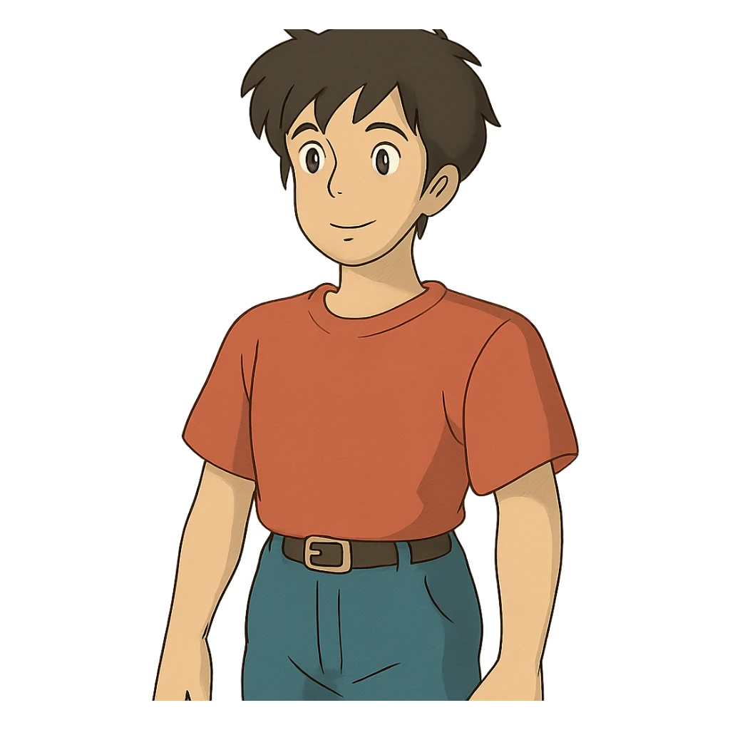 ghibli style human being sticker