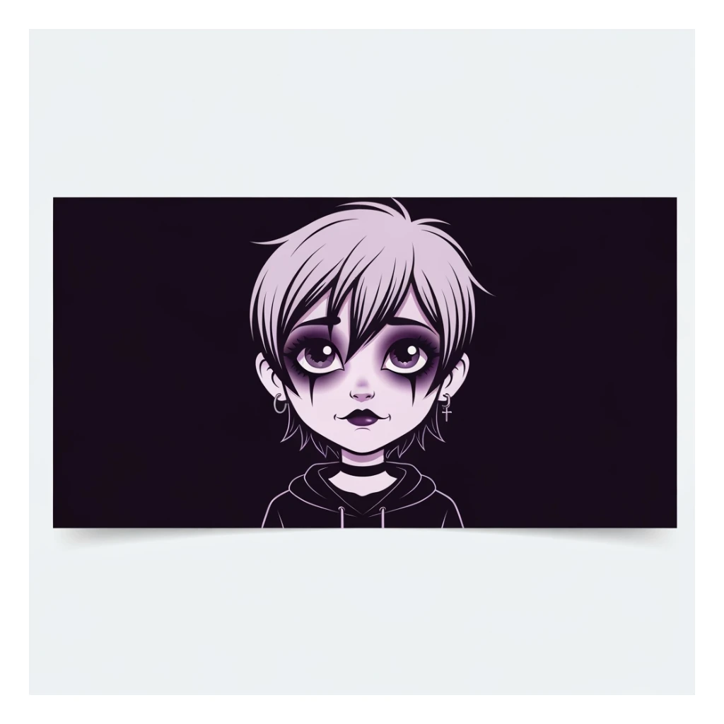 emo banner, cute, expressive, minimal, variation 2 sticker