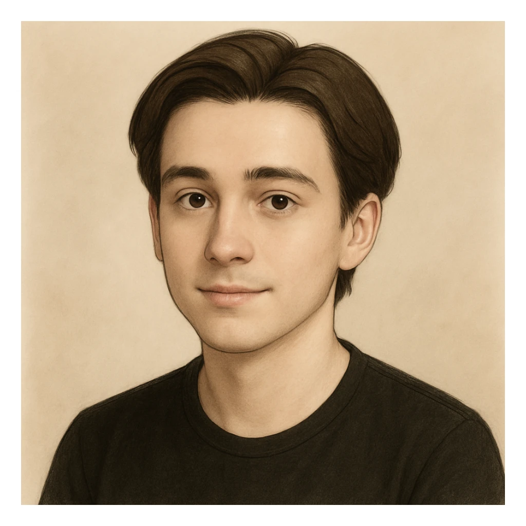 Transform the first image into a less anime style, more realistic but still drawn style, similar to the second image. sticker