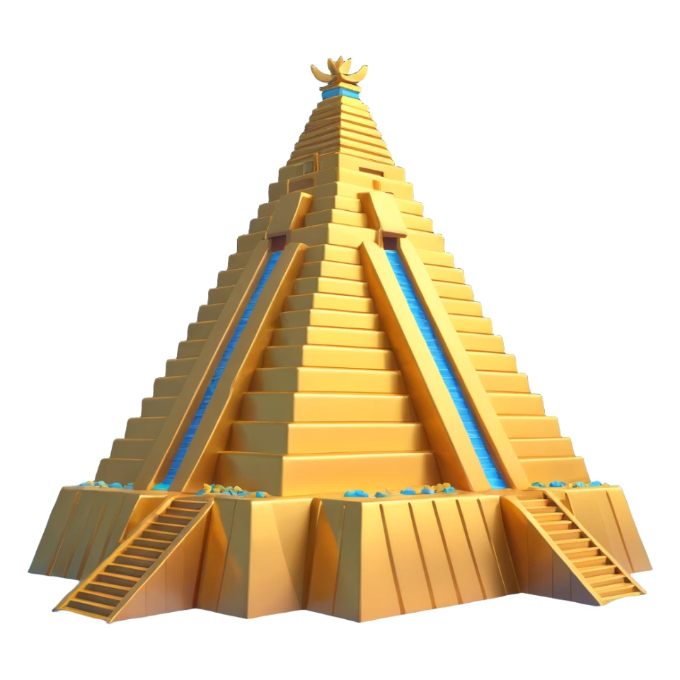 futuristic Anunnaki golden ziggurat underwater base sticker