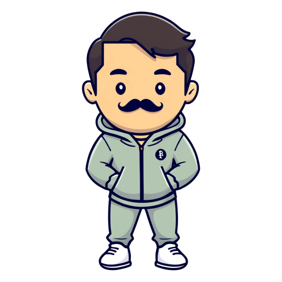Recep İvedik, Turkish comedy film character with mustache, tracksuit sticker