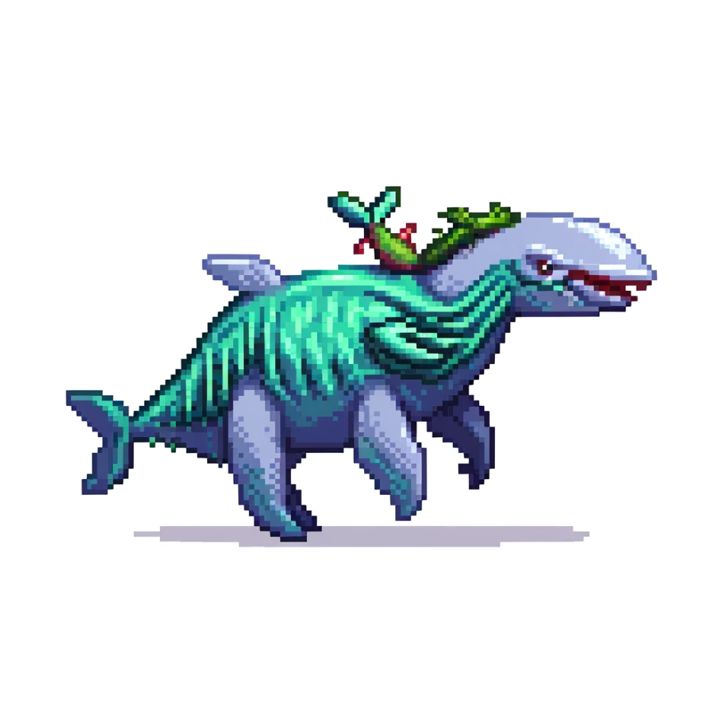 A hybrid creature that is half whale and half horse, fantasy creature with whale body and horse head sticker