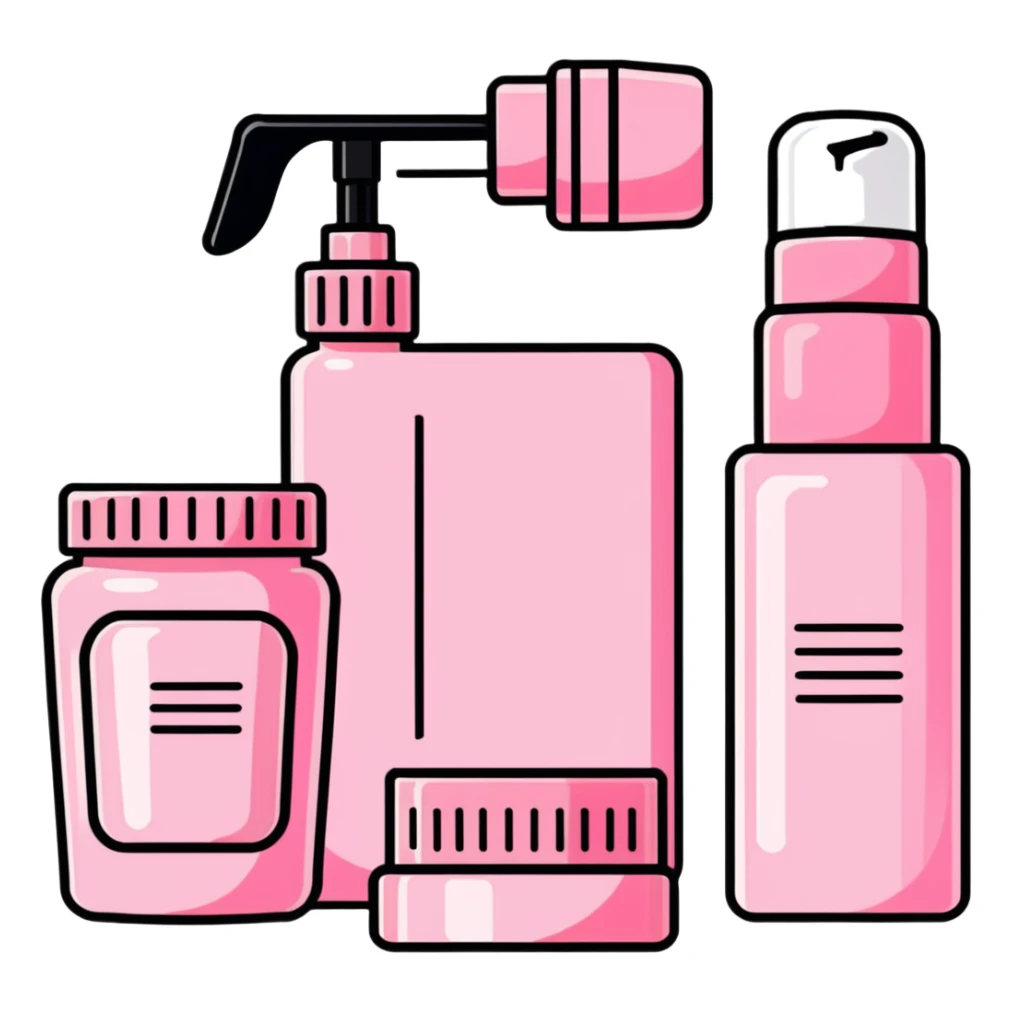 Una skin care completamente rosa
 sticker