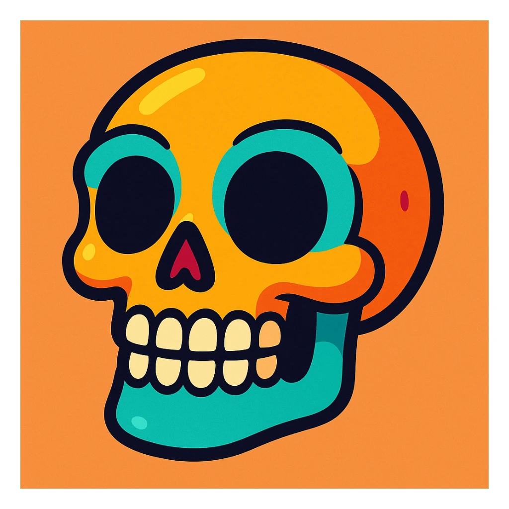 kuru kafa, colorful cartoon style sticker