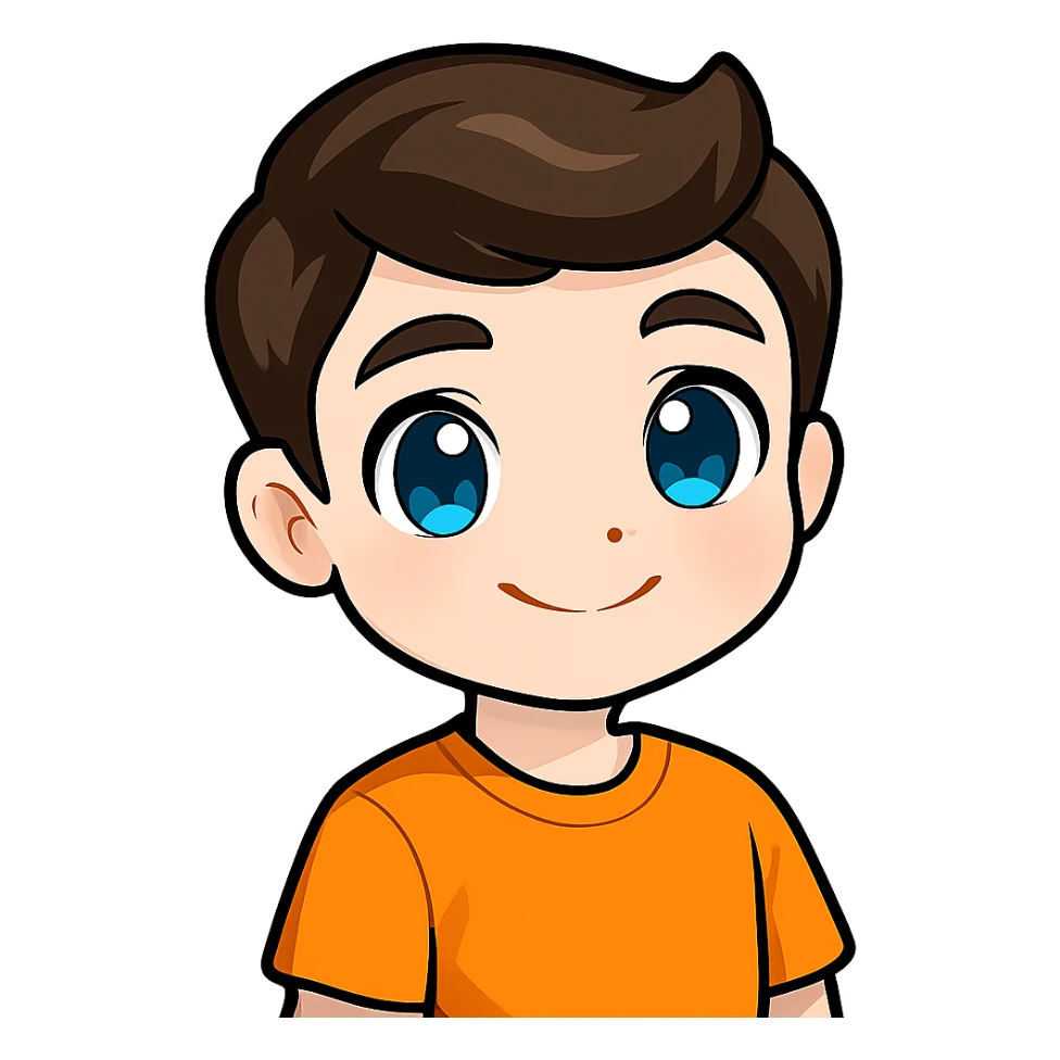 Separate the boy and the blue bird into two individual characters, each on their own with a transparent background, keeping the original cartoon style and appearance as in the reference image. sticker