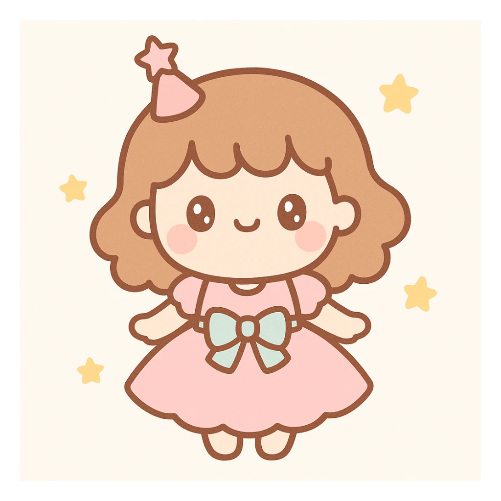 party dress, cute and playful, kawaii style sticker