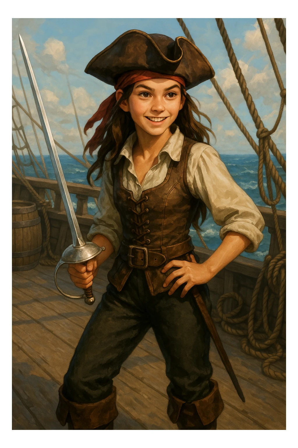 Une pirate  ( fille ) ados de 16 ans qui adore combattre en épée sticker