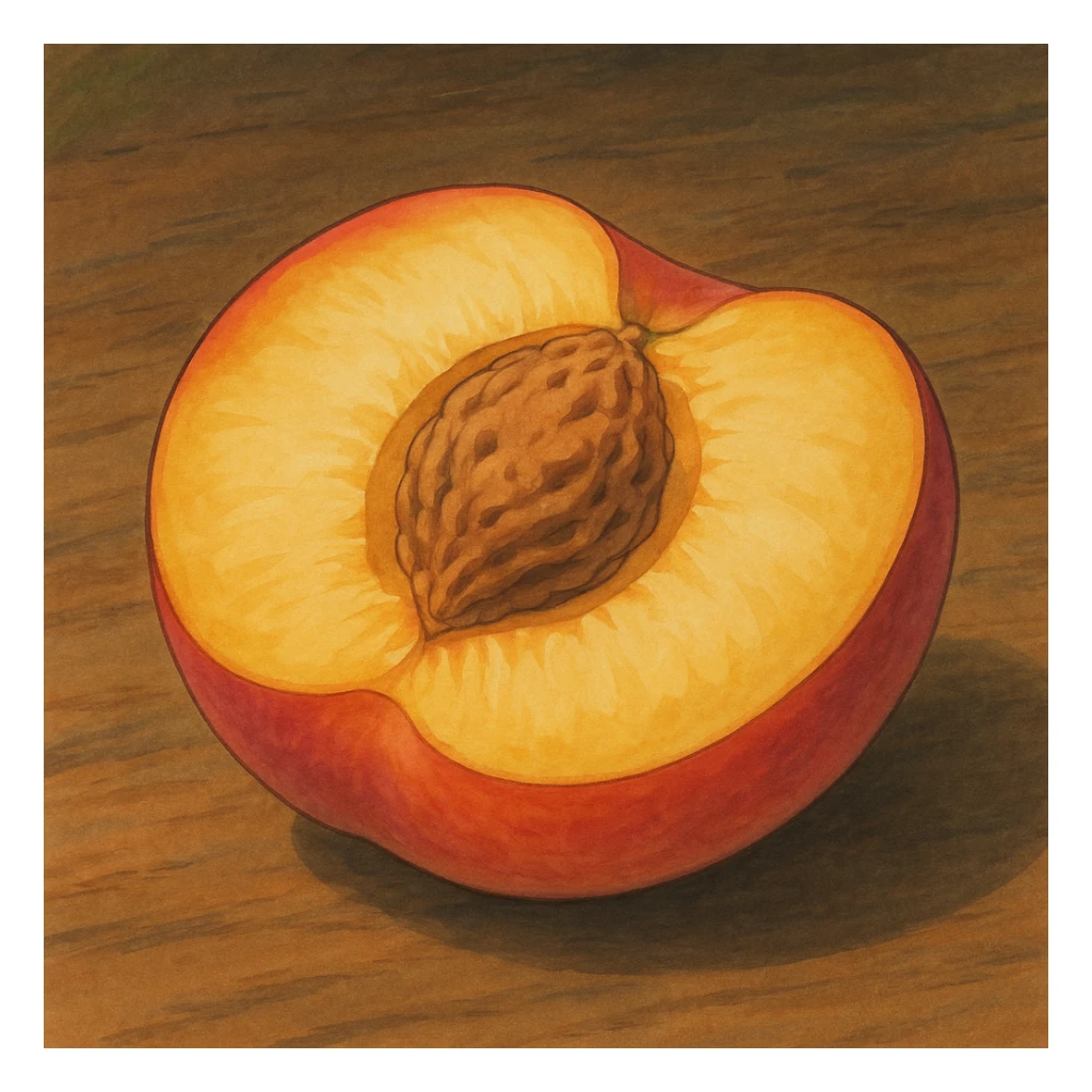 nectarine half sticker