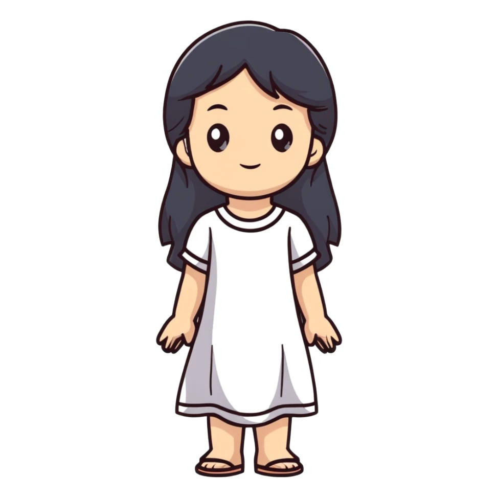 A girl who is calm as nature  sticker