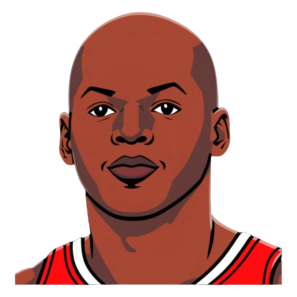Michael Jordan basketball icon half body portrait sticker