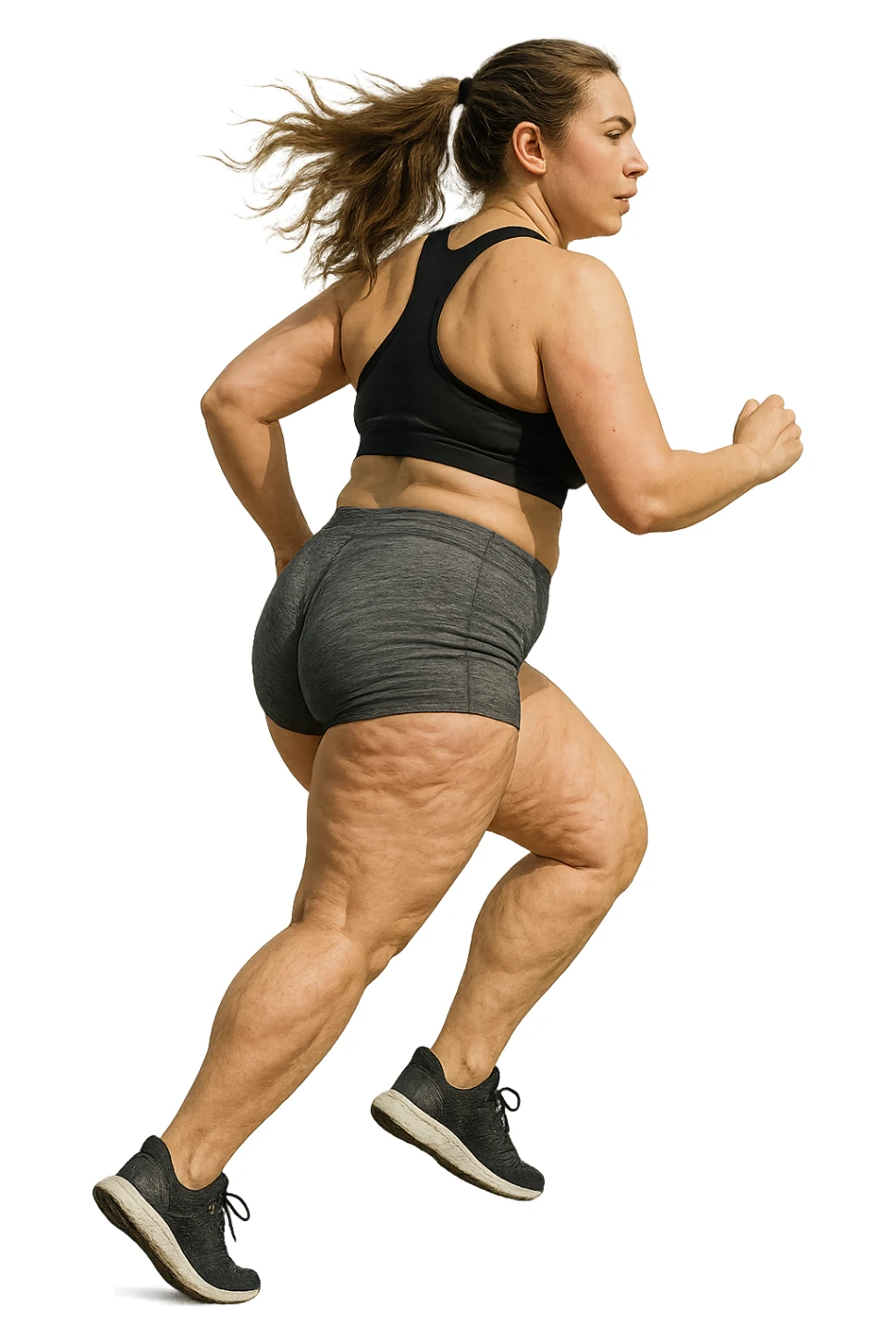Donna che corre con cellulite sticker
