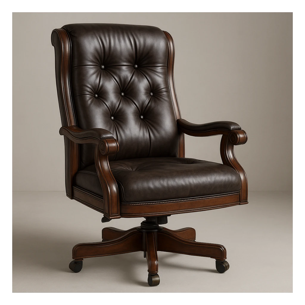 classic executive office chair with leather and wood accents sticker