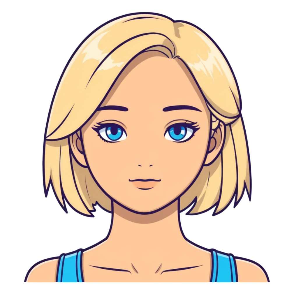 Pretty blonde blue eyes tan skin girl sticker