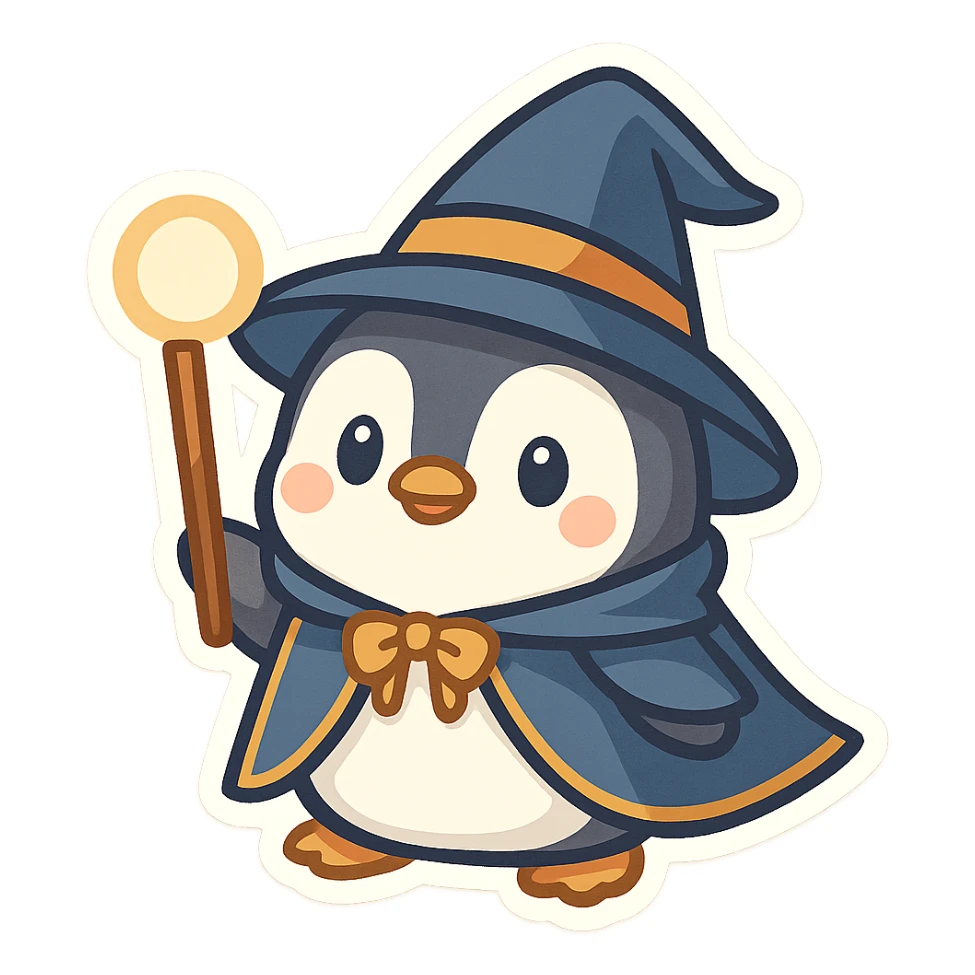 Penguin Wizard sticker