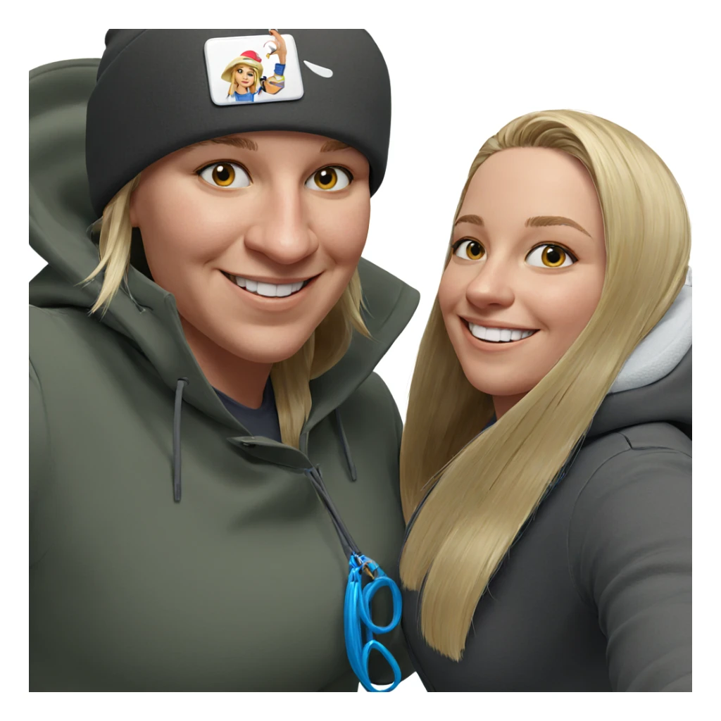 smiling blonde in a hat sticker