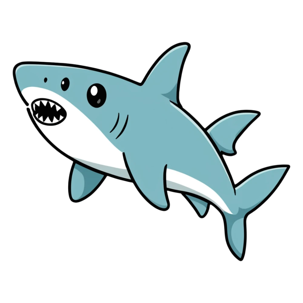 cartoon shark with unusual colors sticker