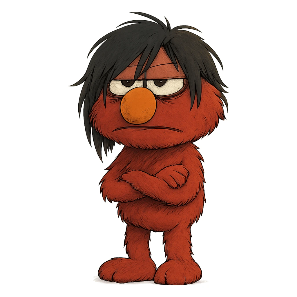 annoyed emo Elmo sticker