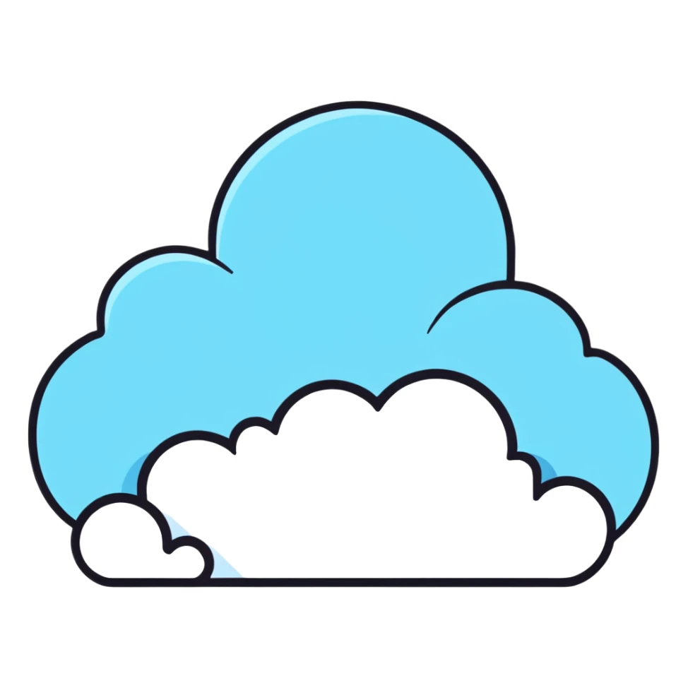 pastel blue cloud with twinkling stars sticker