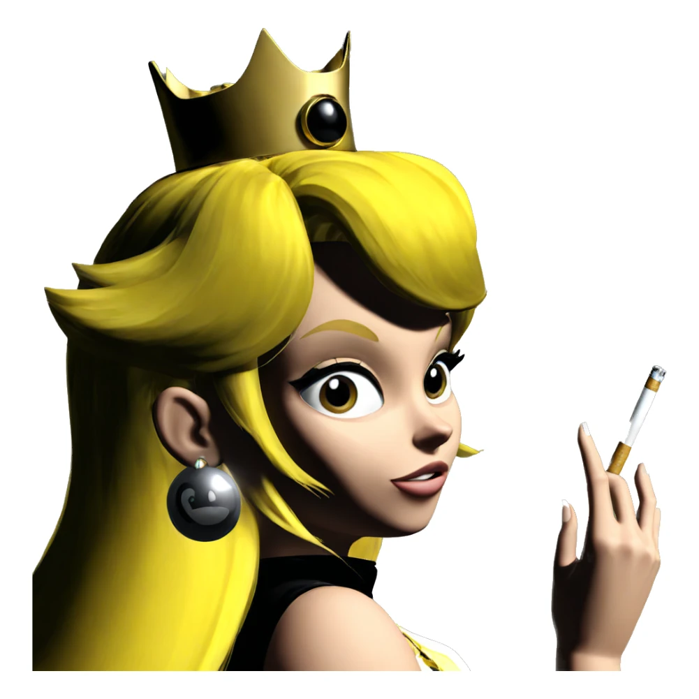 blonde princess with cigarette crown sticker