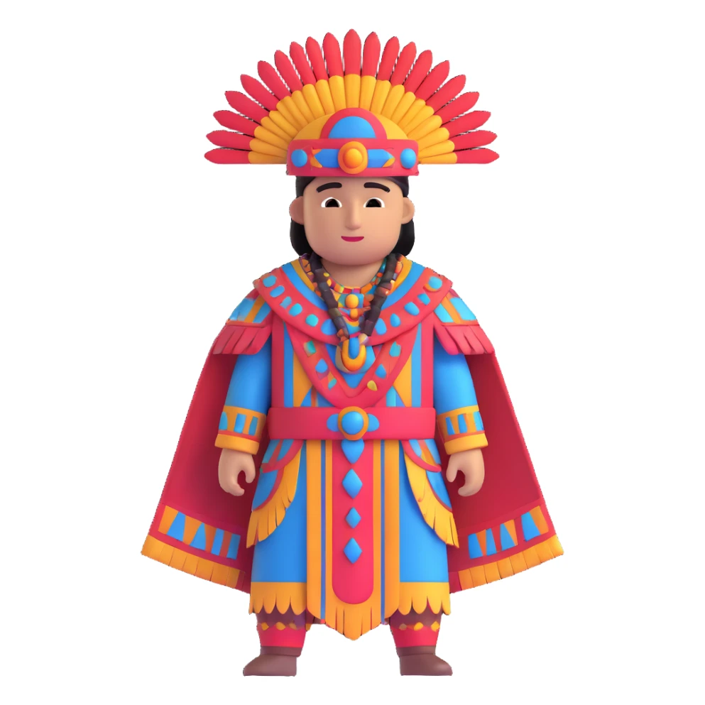 Toltec noble person with elaborate ceremonial outfit sticker