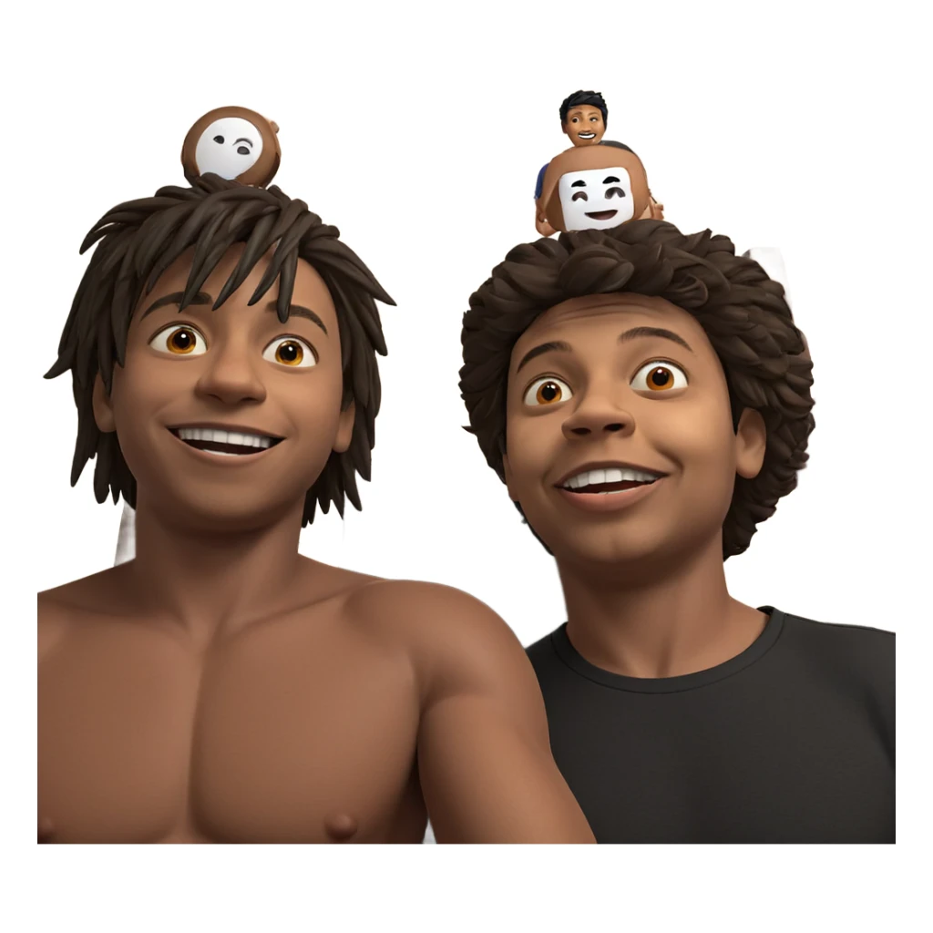 brothers sharing joyful moments sticker