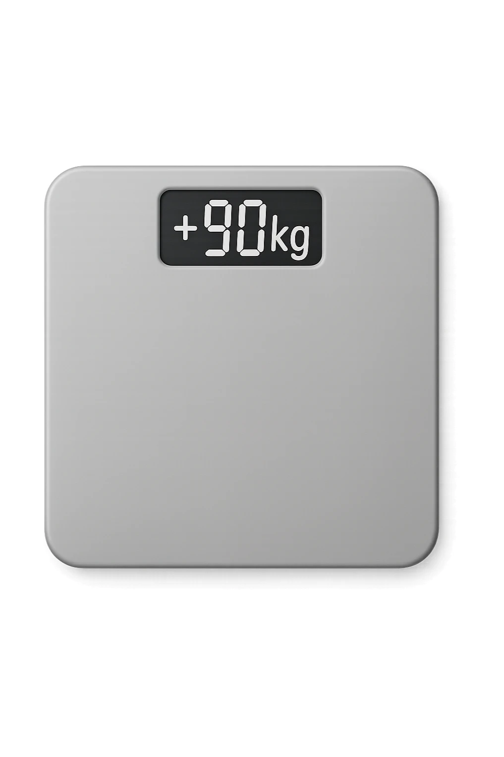 Bilancia pesa persone con scritto +90kg sticker