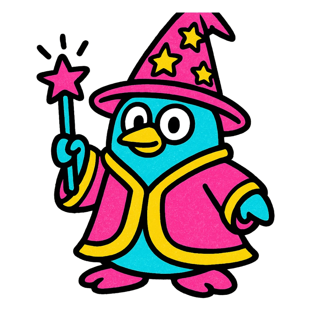 Penguin Wizard sticker