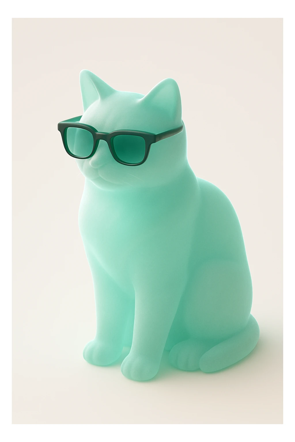 Cat wearing sunglasses, green tint sticker
