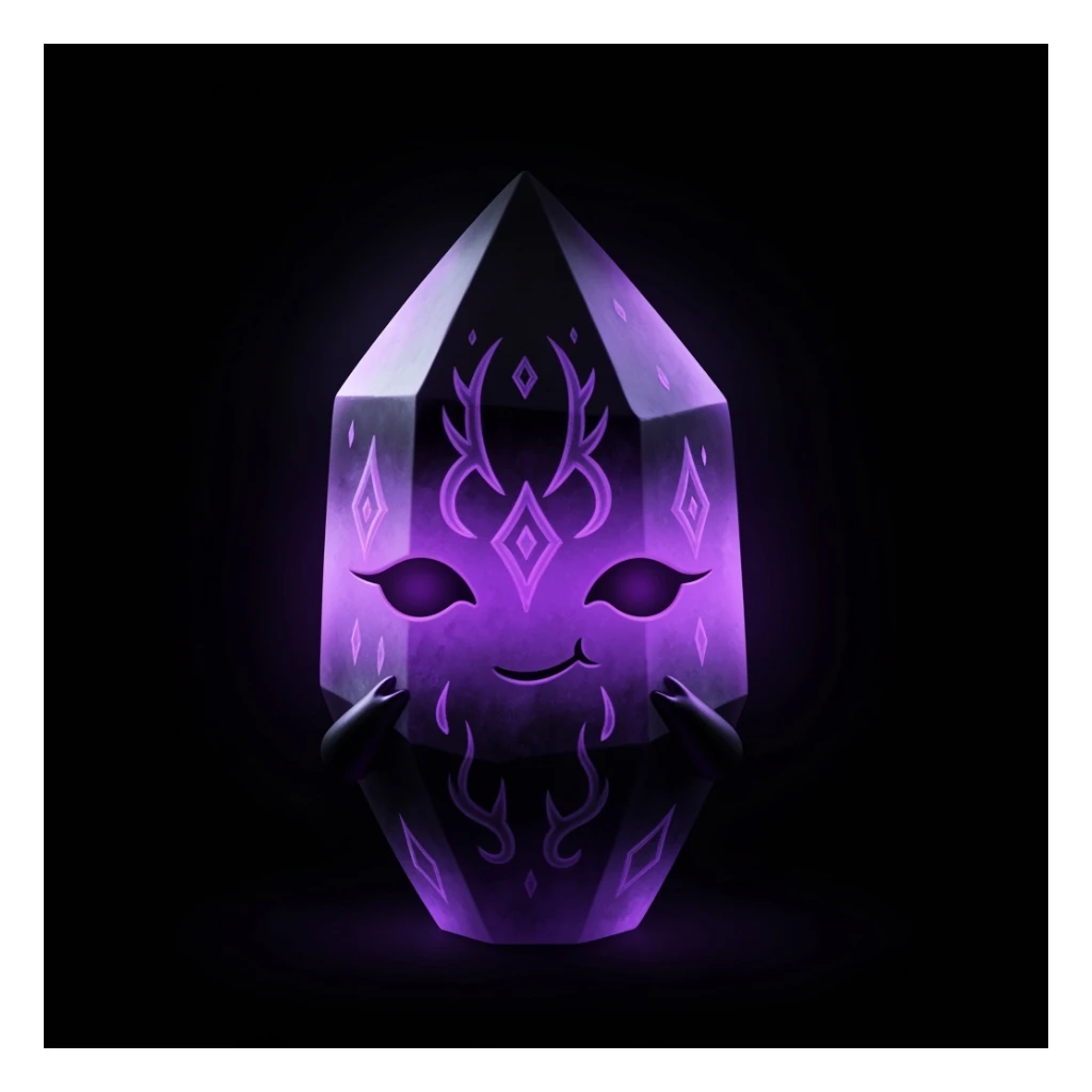 goth crystal, cute, expressive, minimal sticker