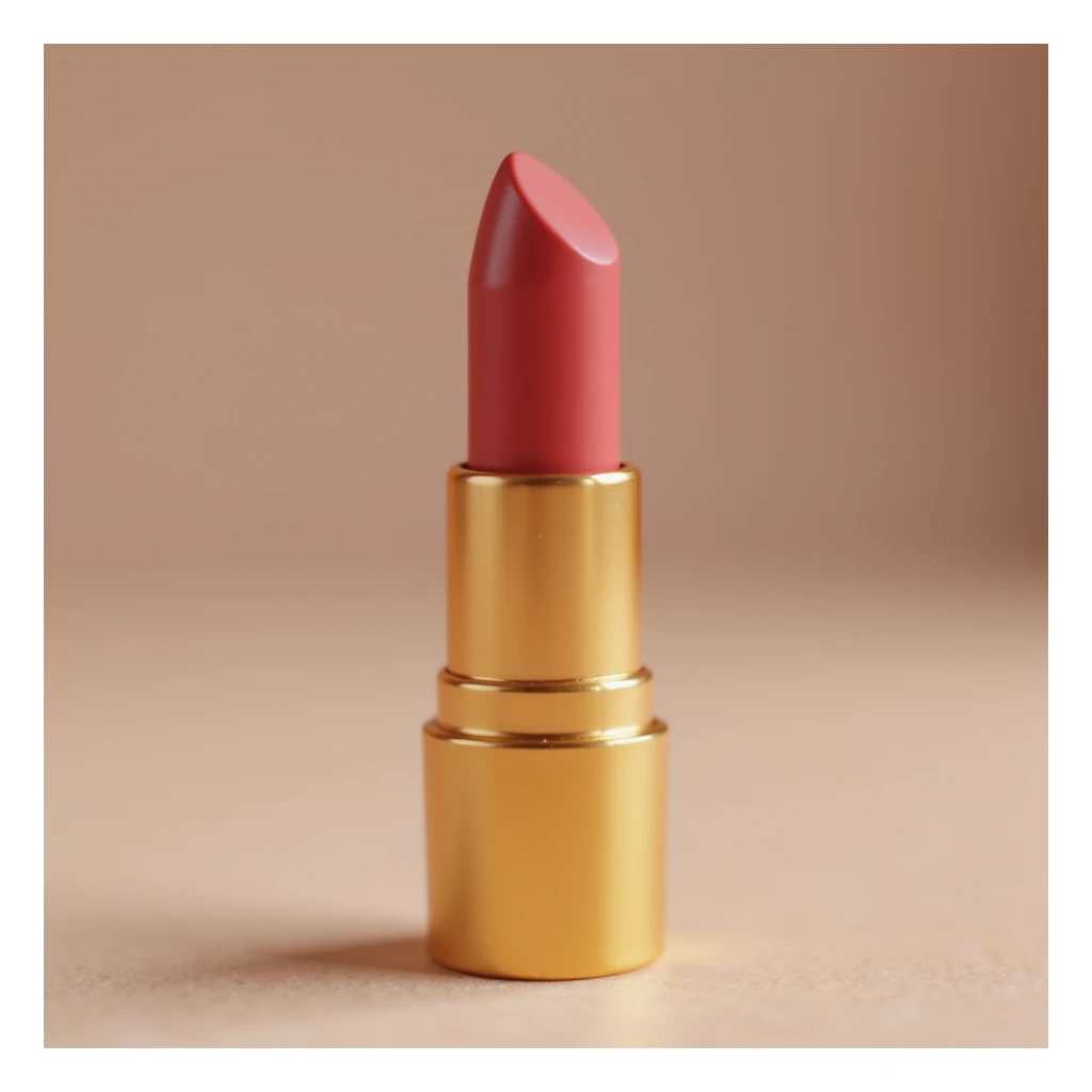 realistic lipstick emoji with gold case sticker