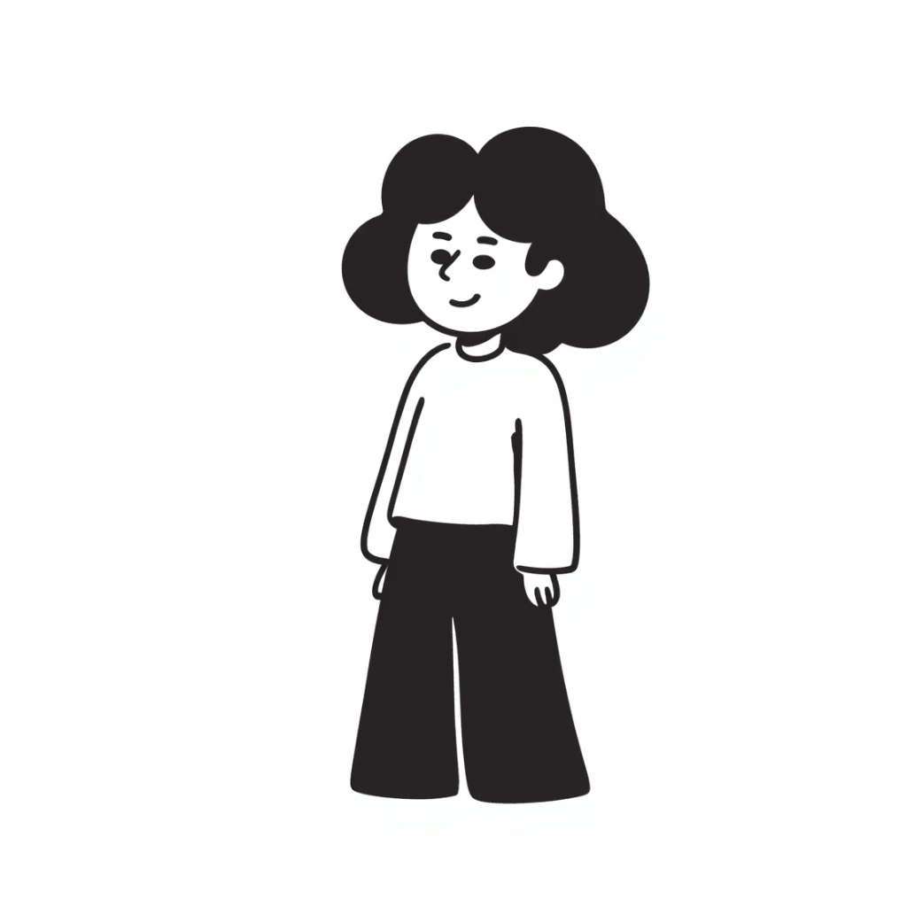 simple doodle of a person with a smile sticker