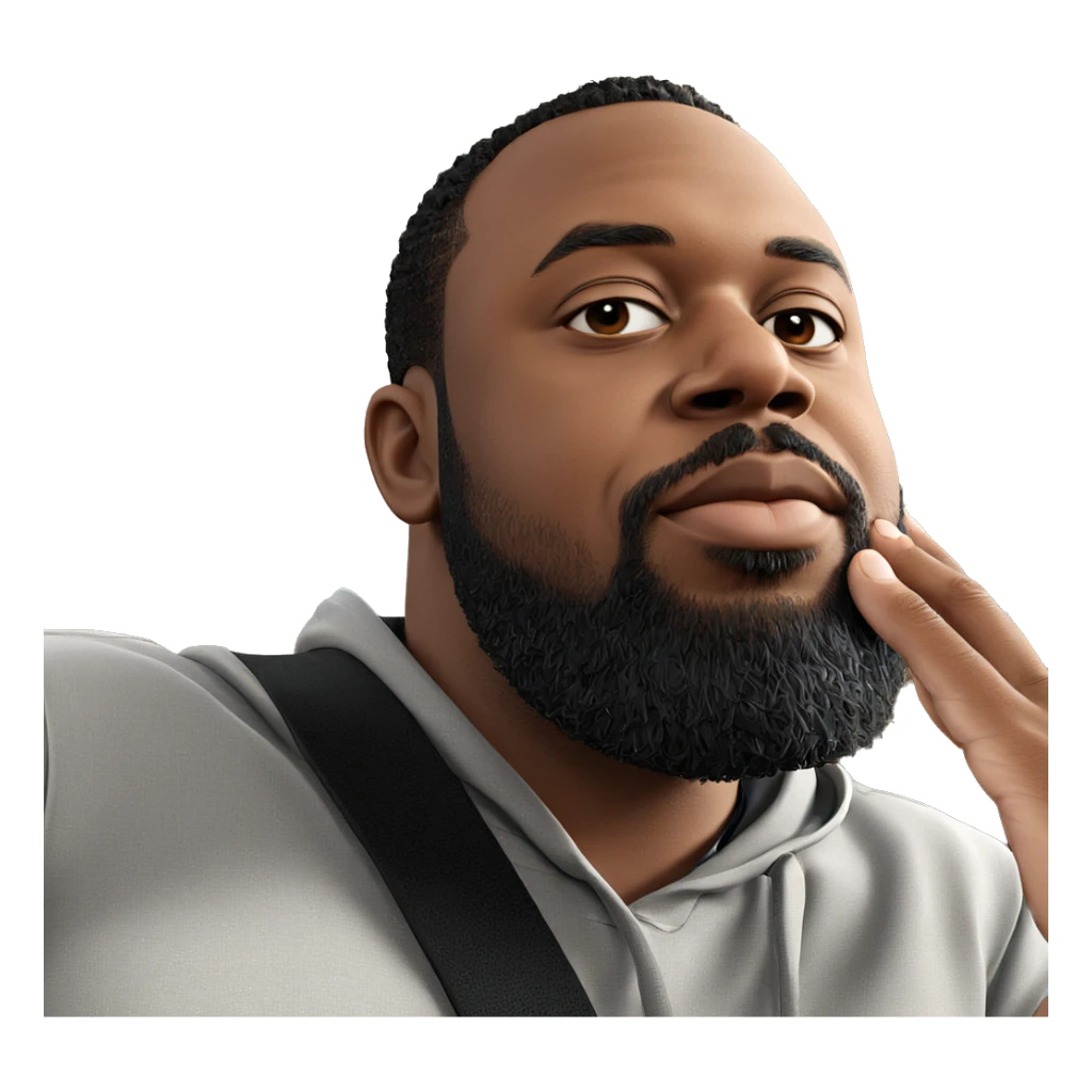 male portrait with beard sticker