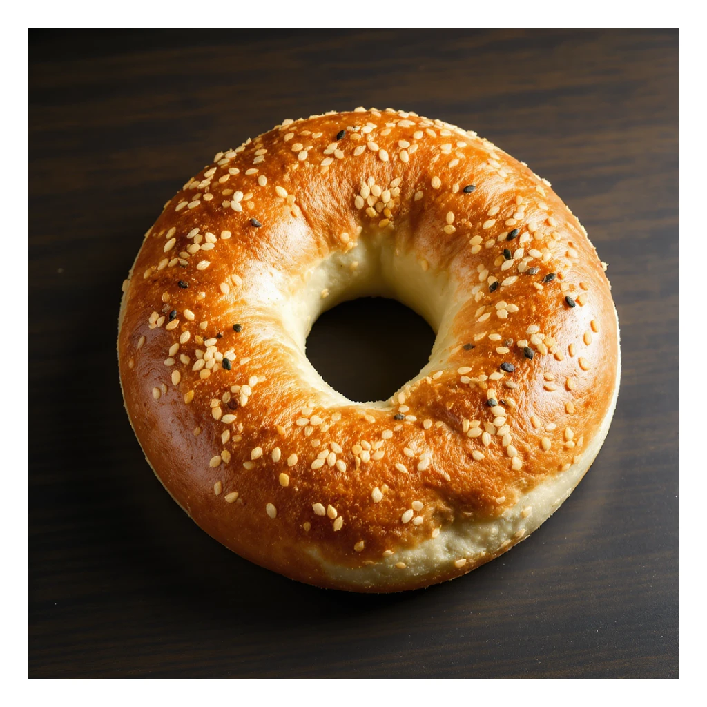 a simit, the Turkish sesame bagel, realistic style, highly detailed and photorealistic sticker