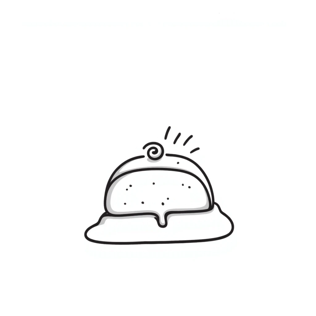 butter curl, hand-drawn lines, playful sticker