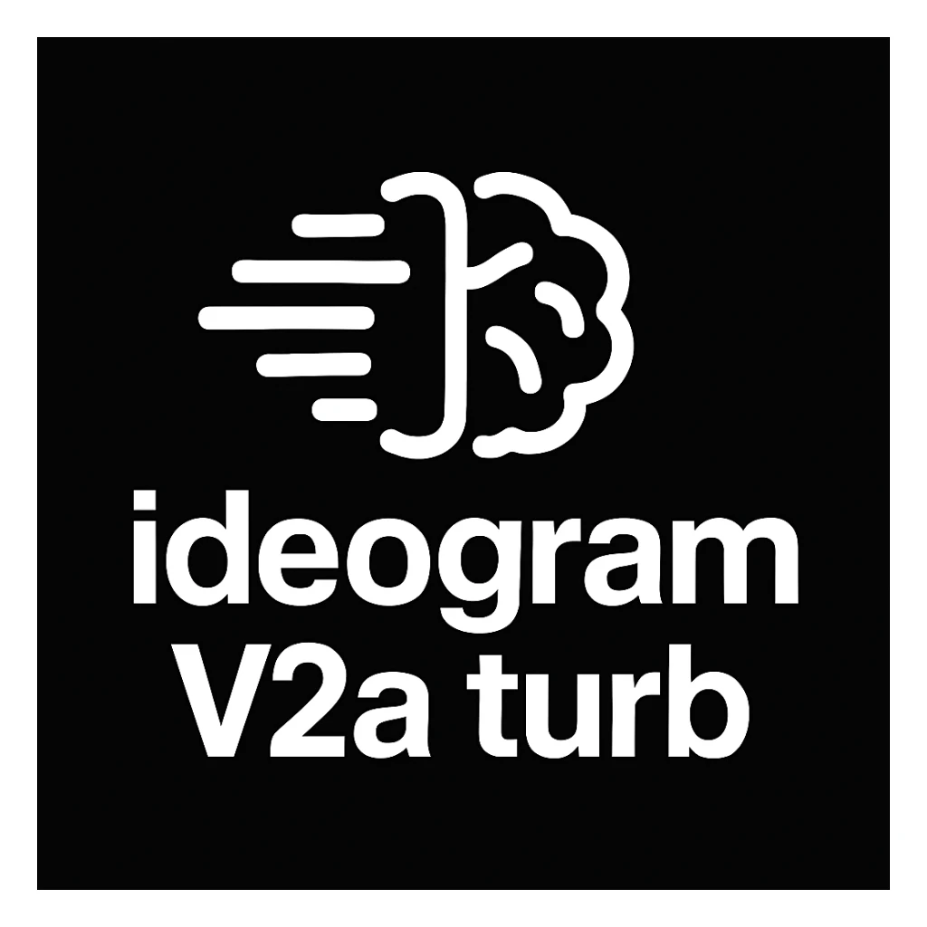 recreate this logo with text of "ideogram V2a turb", MAKE IT FIT IN SQAURE  sticker