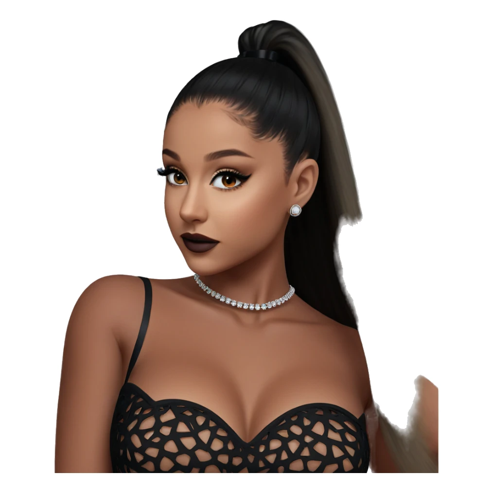 elegant girl in black dress sticker