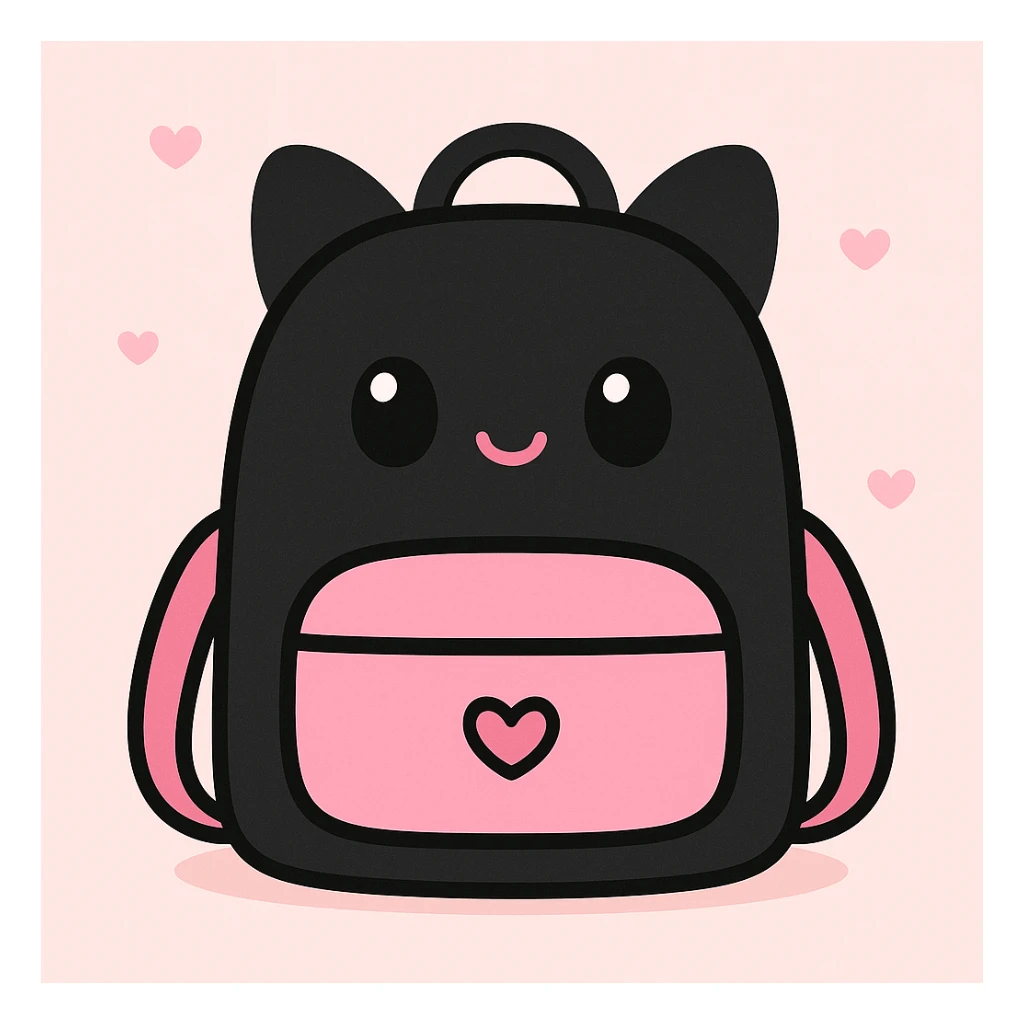 BLACKPINK-inspired object, black and pink colors, cute and charming design sticker