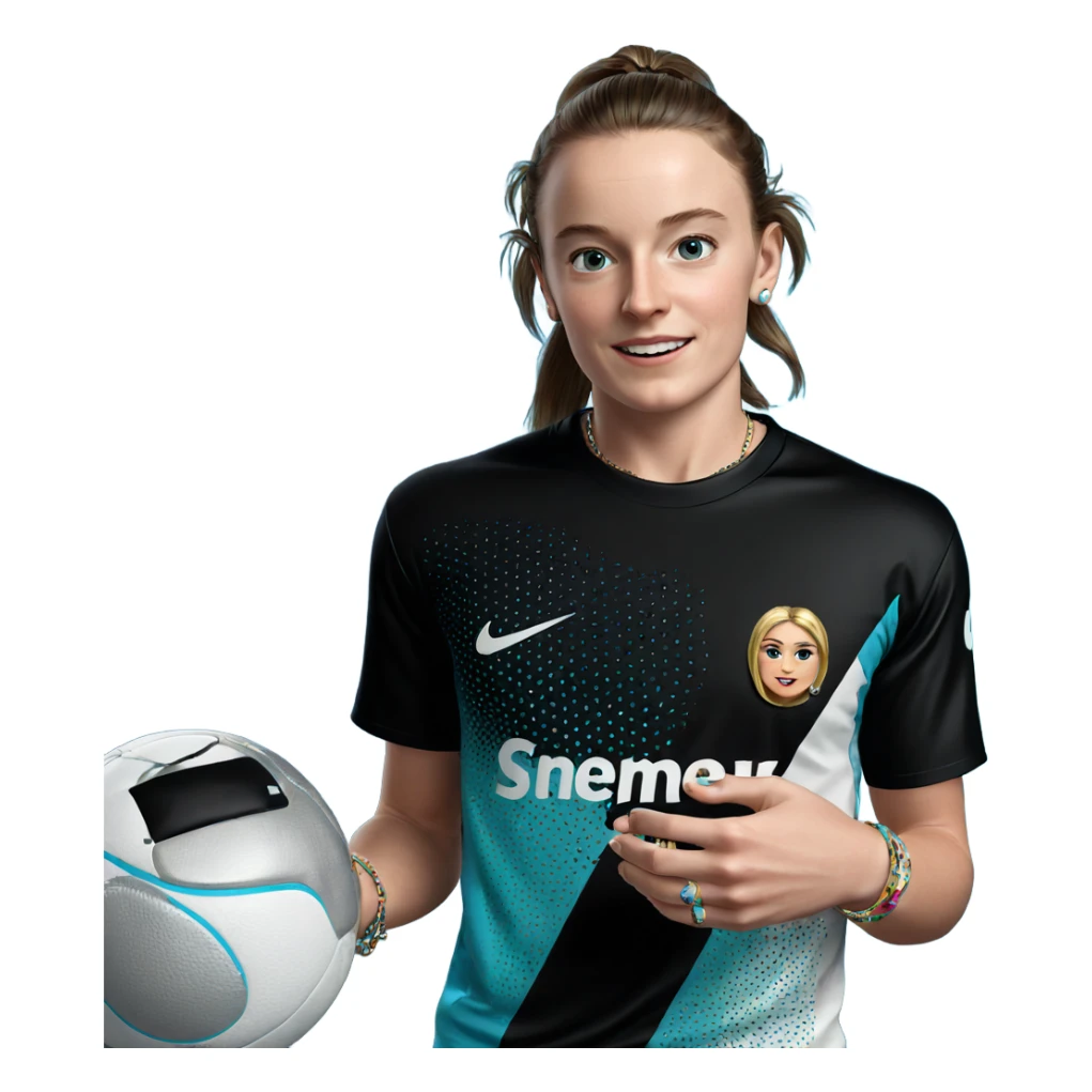 young athlete with jewelry sticker