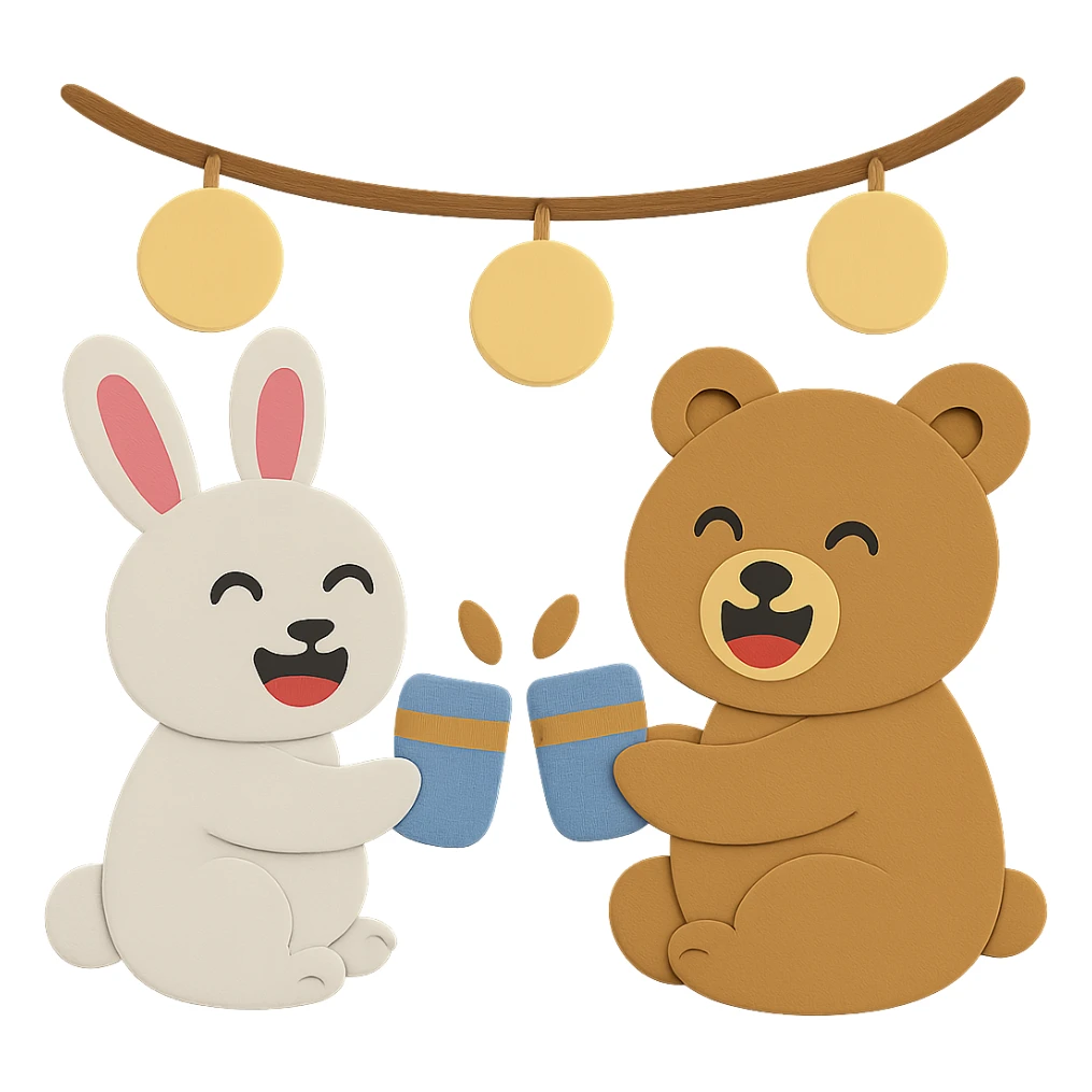 Add the pink color element to both bunny ears so they match, while keeping all other design elements unchanged sticker