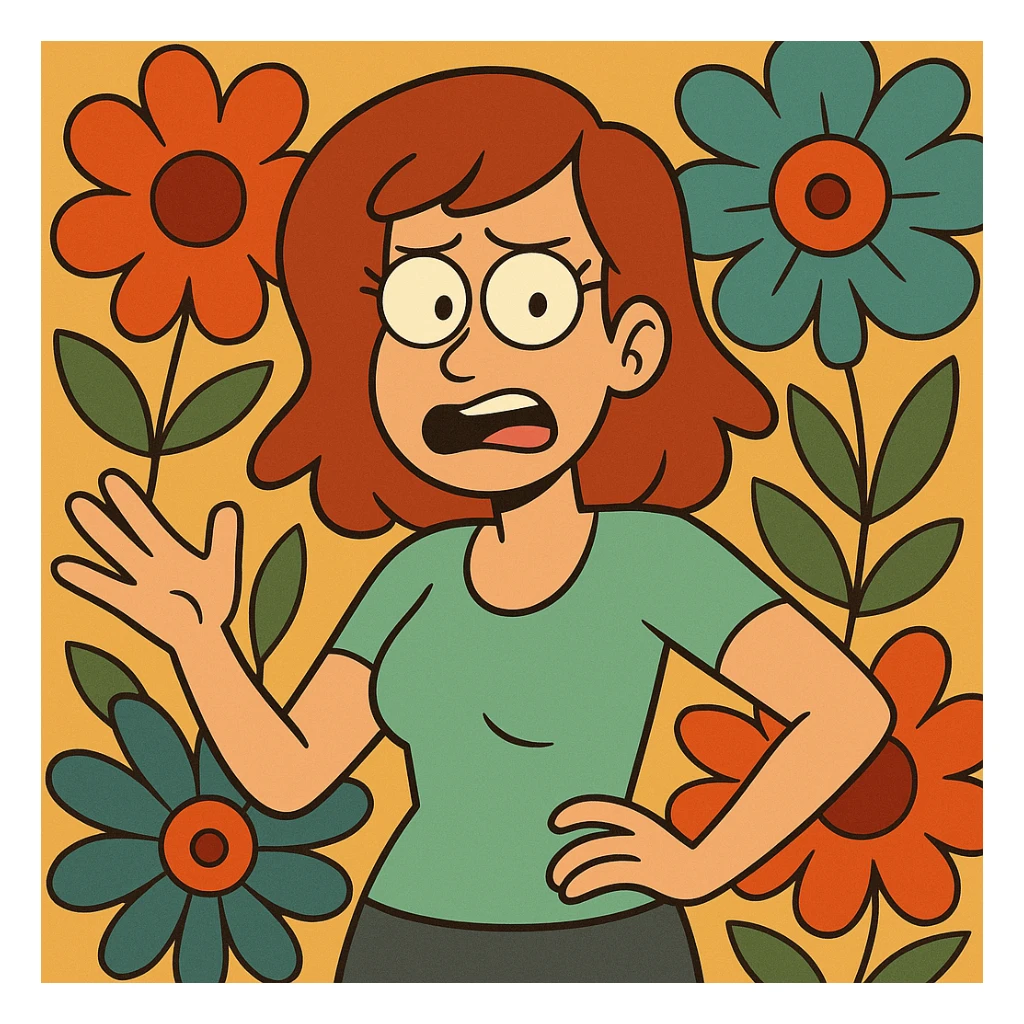 backdrop with bold, graphic flowers, vibrant colors sticker