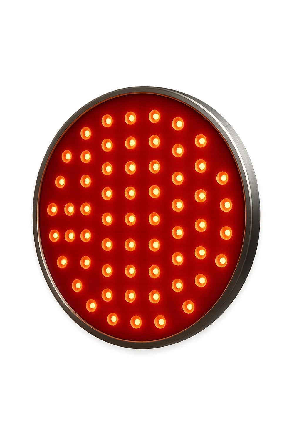 luce rossa led rotonda fluttua in aria, iperrealistica 4k sticker