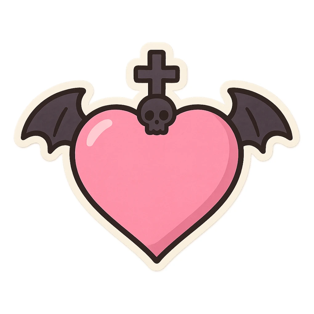 Goth pink object sticker