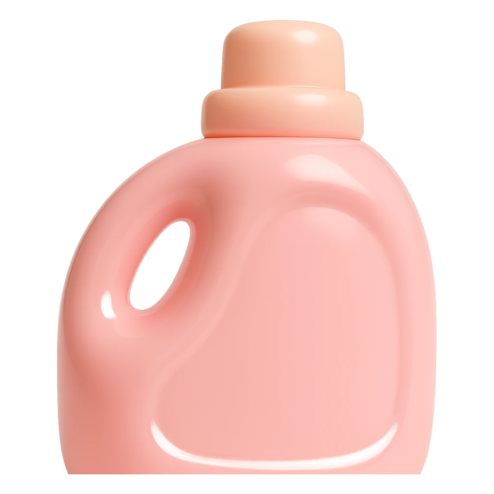 Show a close-up of the vinyl figure style detergent bottle, emphasizing the glossy vinyl texture and playful details sticker