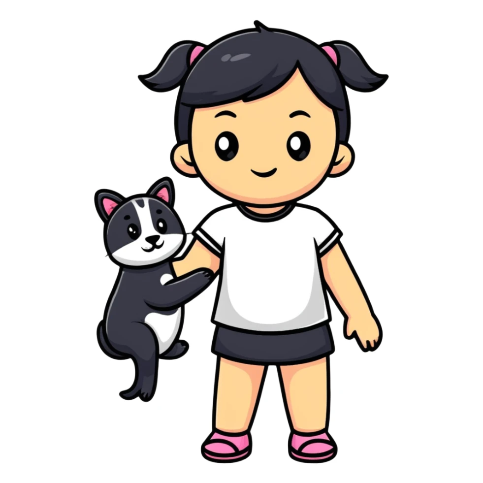 therian girl with animal traits sticker