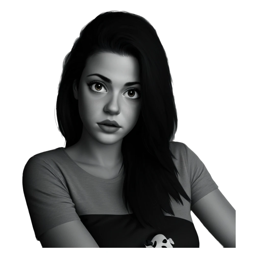 monochrome portrait of a girl sticker