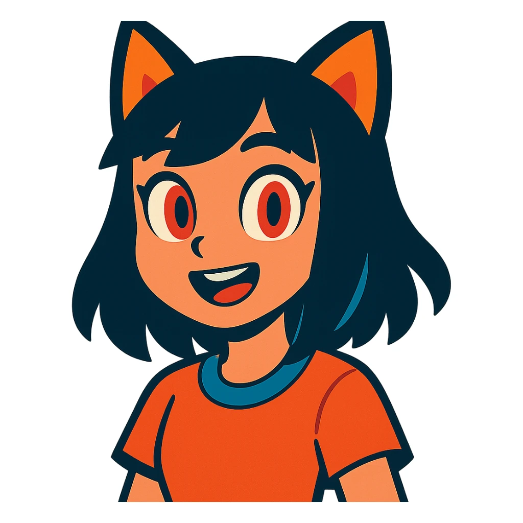 girl with cat ears and red eyes sticker