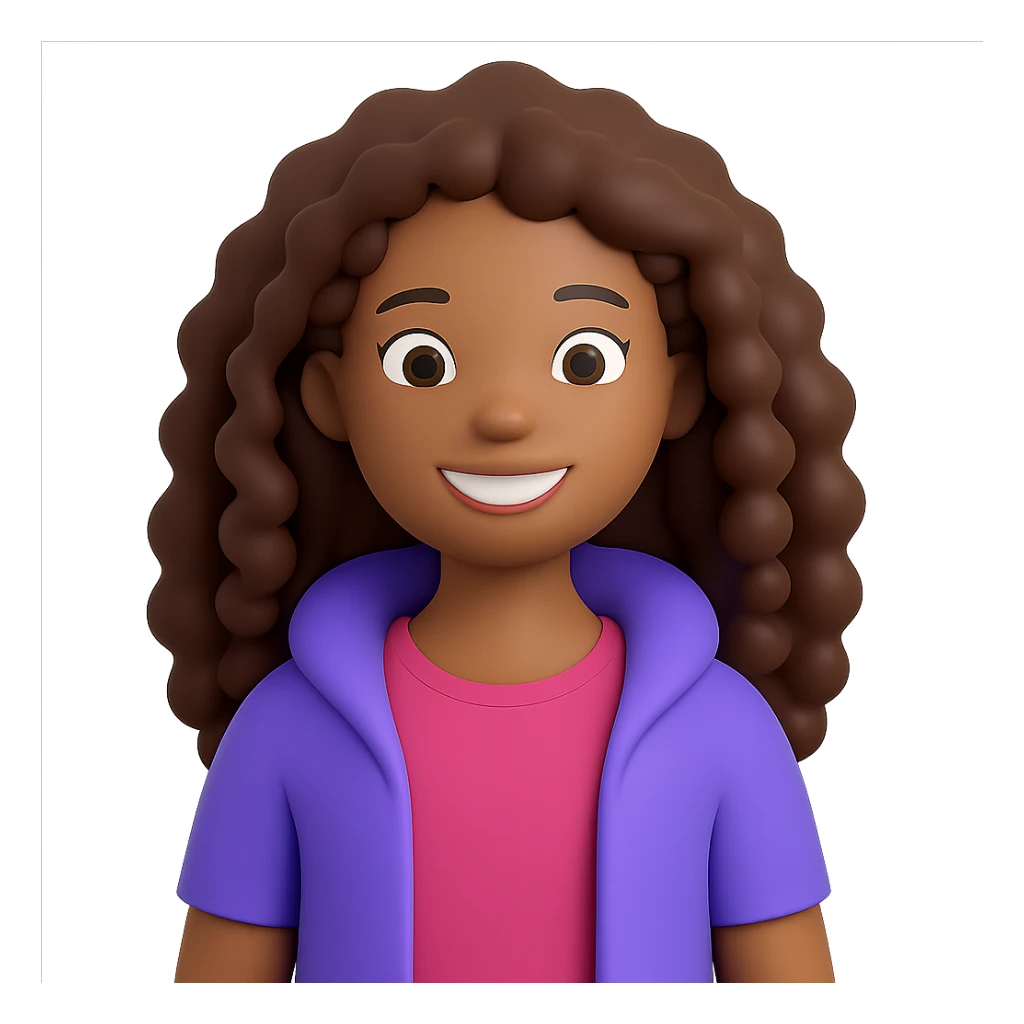 Add a pink top to the character, keeping the 3D emoji style look. Remove the background so the subject is isolated. The style should resemble Microsoft style 3D fluent emojis. sticker