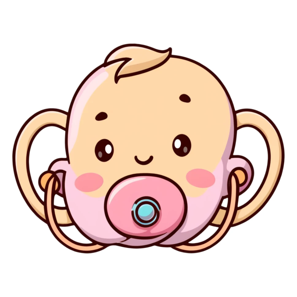 baby pacifier with pink gradient and beige colors sticker
