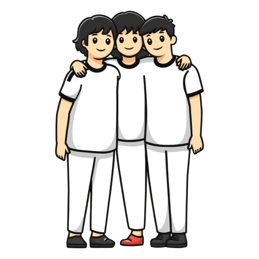 Proud parents with their arms around each other sticker